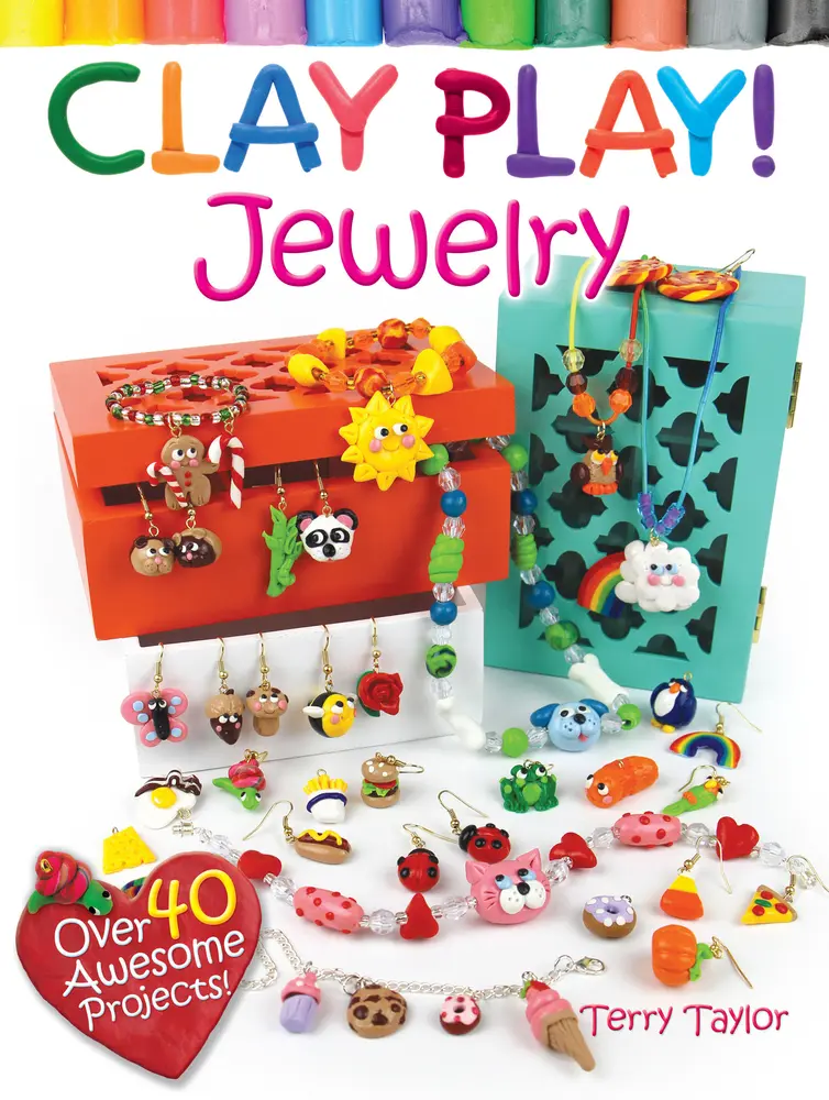 Used Polymer Clay Crafting Book - Clay Play! Jewelry: 40+ Step-by-Step Beads & Pendants-Making Guide by Terry Taylor (Paperback, English) - Tiny Treasures for All Ages Jewelry Lovers, Unique Gifts