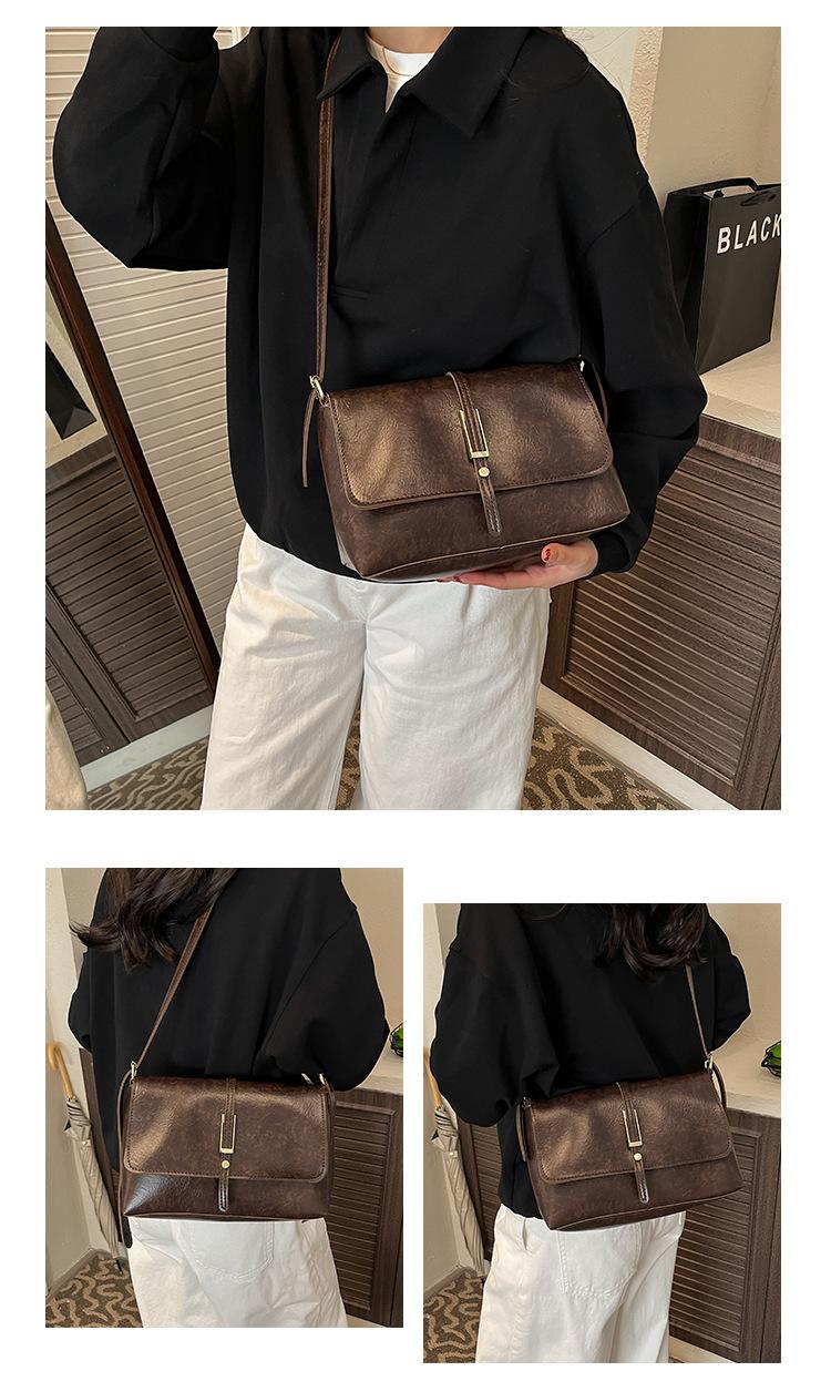 Vintage French Style Women’s Work Bag | Chic Commuter Shoulder & Crossbody Square Handbag | Elegant Minimalist Designer Purse | Versatile Everyday Fashion Bag