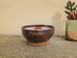 CocoZen.org's Non-Toxic all natural coconut shell candles - Lavender Scent Candle - Like the first time you ran through a flower field, floral and soothing.