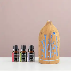 7 Color LED Aromatherapy Diffuser with Auto Shut Off & 3 Essential Oils Humidifier Set