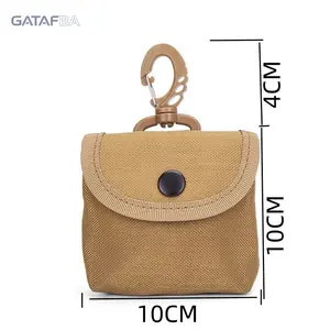 Unisex Mini Tactical EDC Keychain Pouch - MOLLE-Compatible Nylon Coin Purse, Compact Zippered Utility Bag with Carabiner Clip, Durable Small Organizer for Keys, Earbuds, Tools, Ideal for Outdoor Adventure, No Excess Bulk