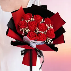 Eternal Never Fading Starry Sky Rose Bouquet Carnations Teacher's Day Mother's Day Valentine's Gift for Girlfriend Best Friend Birthday Present