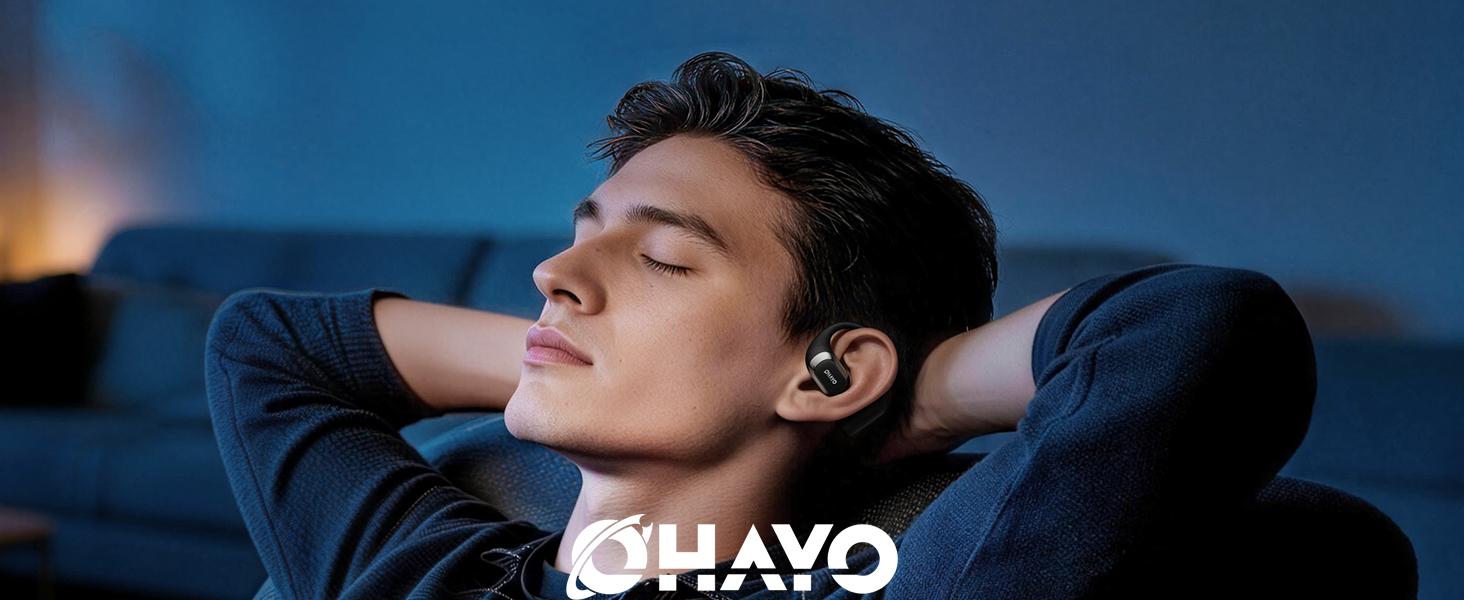 OHAYO Open Ear Headphones, Ultra Lightweight Ergonomic Earhook Earbuds, Bluetooth 5.4 Headphones with HiFi Stereo & Clear Calls, Smart Digital Display, 40H Playtime, IP55 Waterproof Sweatproof, Touch Control for Sports Running Gym Workout