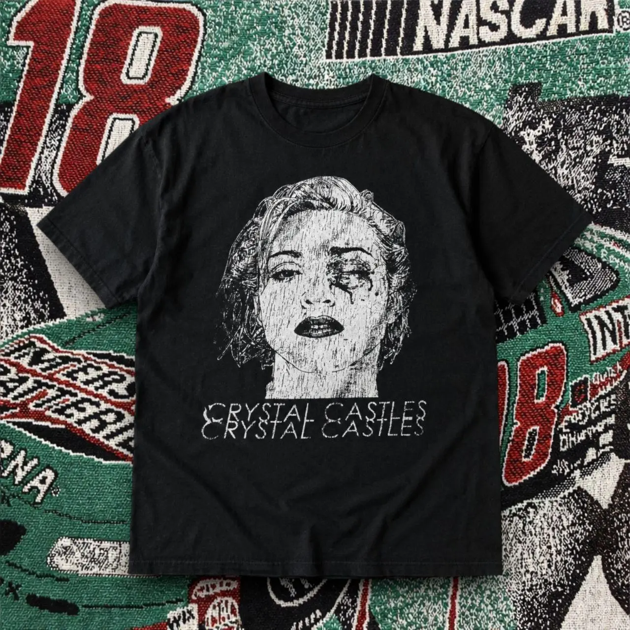 Vintage 90s Crystal Castles Portrait T-Shirt, Retro y2k Electro Band Graphic Tee