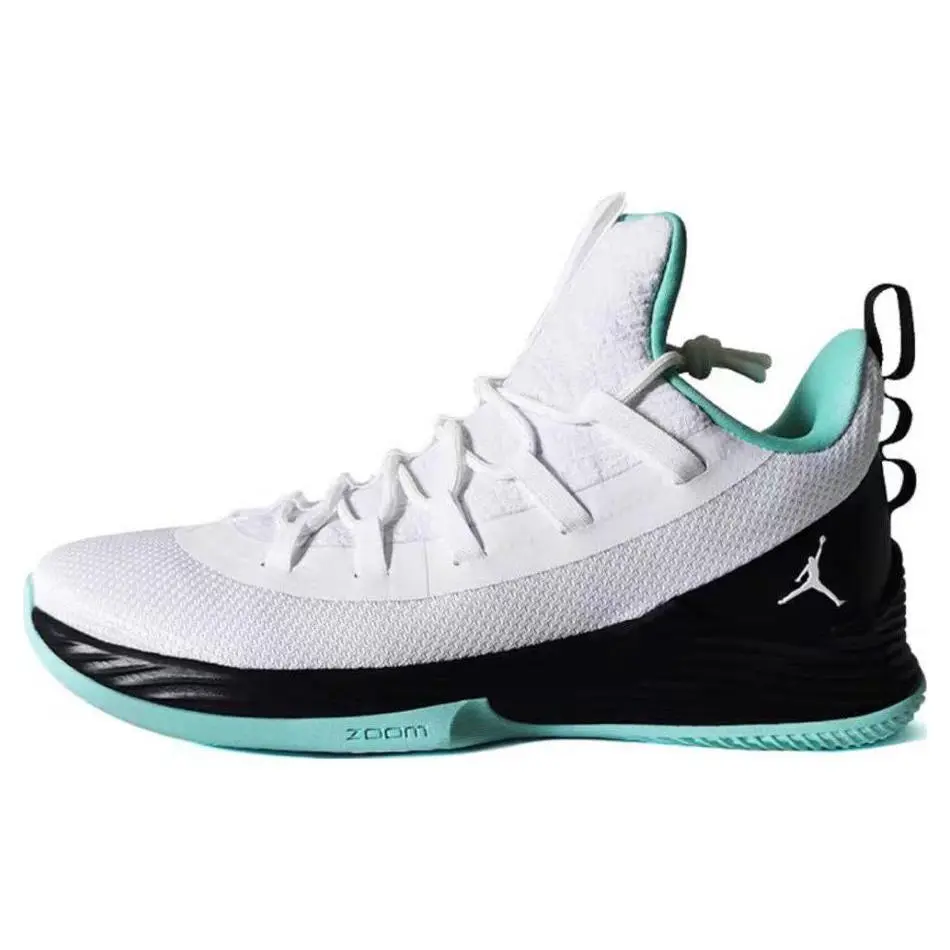 Jordan Ultra.Fly 2 Low White Emerald Rise Retro Cushioned Durable Basketball Shoes Men's AH8110-114