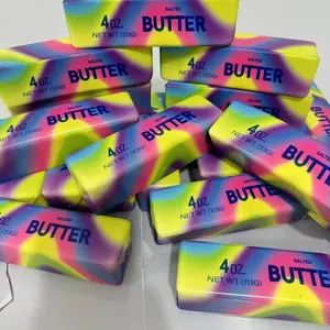 Rainbow Butter Cheese Stick Squishy Toy, PU Slow-Rebound Simulated Cheese, Relaxing Stress-Relief Toy