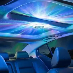 LED Ambient Light for Cars Interior Lighting Kit with Magnetic Base Easy Install RGB Multicolor Music Strip Voice Activation Car Ceiling Decor Reading Light brightest rock light sonti kok built-in starlight projector usb port adapter