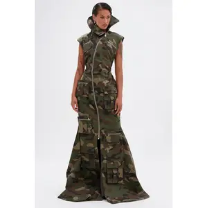 NOW YOU SEE ME CAMO PRINT MAXI DRESS