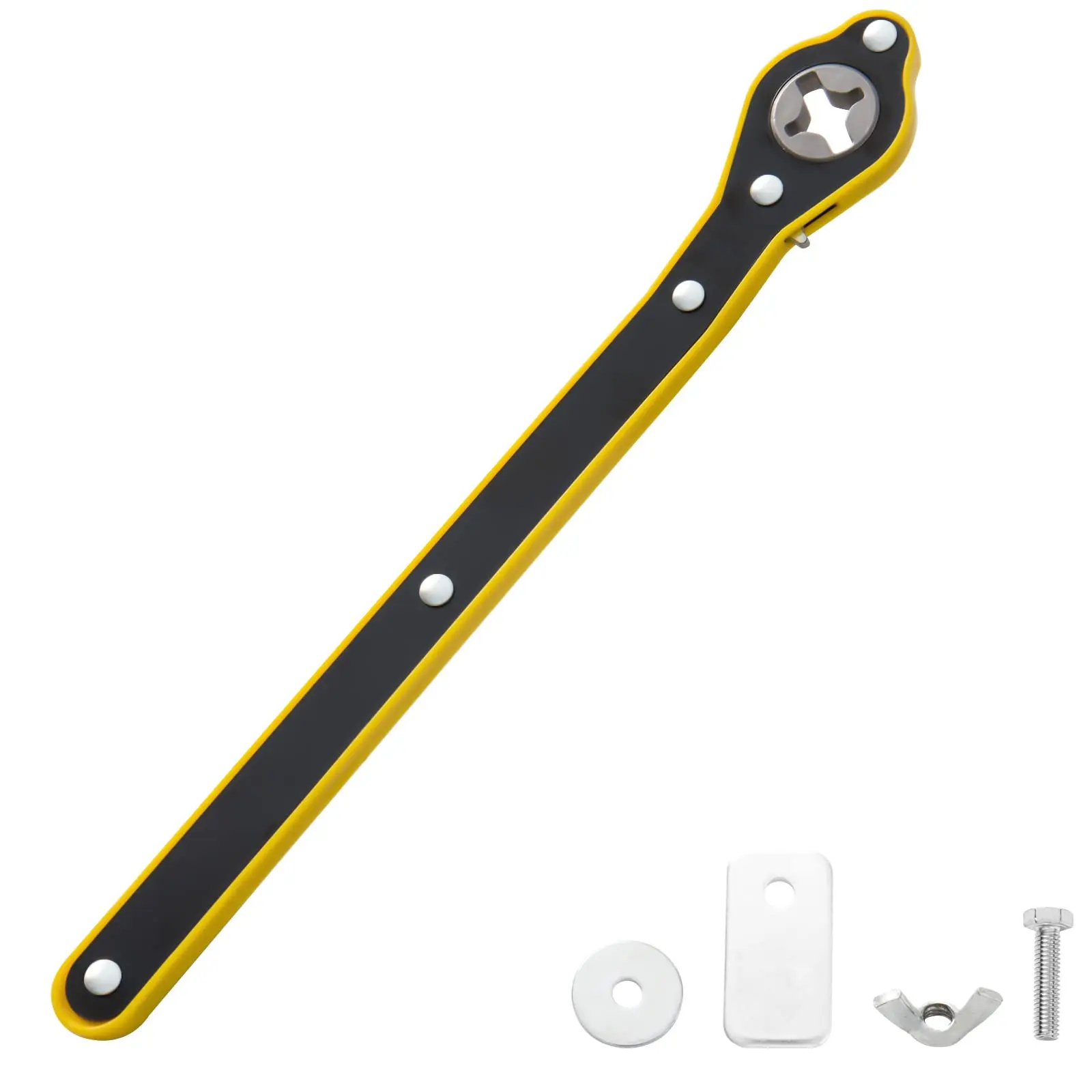 Heavy Duty Car Jack Ratchet Wrench with 360° Swivel Head, Labor-Saving Long Handle Scissor Jack Speed Lift Tool for SUV, Van & Emergency Travel Use