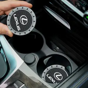 2pcs Car Accessories Anti-Slip Water Cup Bottle Holder Mat Pad Coaster, Waterproof for Lexus Rx350 Is250 Is350 Gx460 Es350 Gs350 Is300 Nx