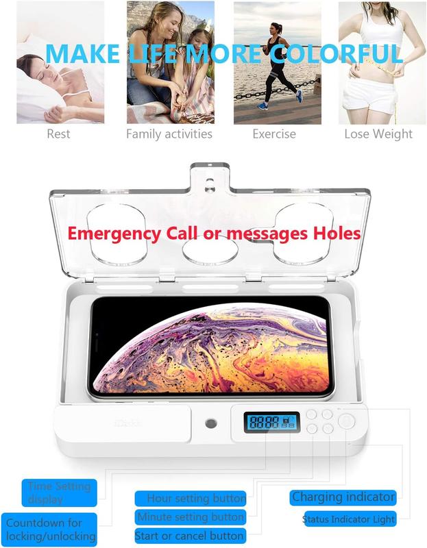 iDiskk Phone Timed Lock Box with Timer for Android/Google, Parental Control & Security for Kids/Students and Adults