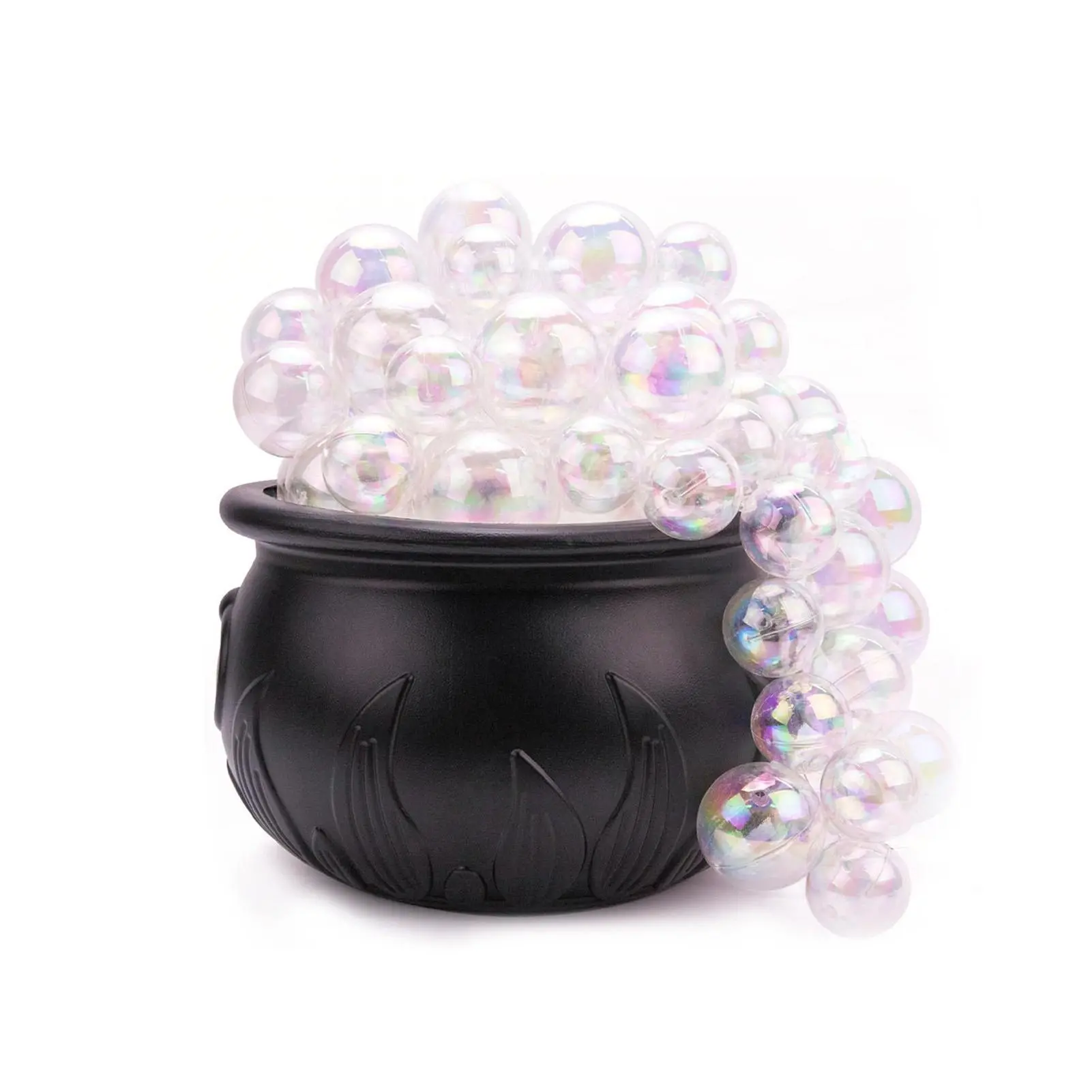 Spooky Halloween Purple Iridescent Bubble Witch Canister Boxed Set, 14cm x 10cm Retro Black Candy Jar Bucket, Home & Festive Party Desktop Decoration, Ready-to-Use