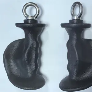 1 Pair, Stainless Steel, Universal Fit Pull-Up Bar Handle Grips for Lat Pulldown, High Row, Seated Row, Bicep Curl, Tricep Extension with 360 Degree Rotation, Black, Gym Equipment Accessories, Weight Training Attachment, Large Fly Bird Fitn