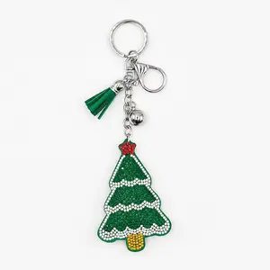 Bling Christmas Tree Keychain Sparkly Purse Charm Gift for Girls