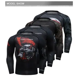 Cody Custom Sublimation Compression Sunscreen T-shirt Sports Shirts Graphic BJJ No Gi Rashguard Bodybuilding Jiu Jitsu Tees