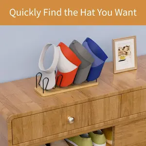 Hat Organizer for baseball Caps 2 Pack Wooden Hat Rack Stand for Closet Storage up to 14 Ball Caps Gift Shelf