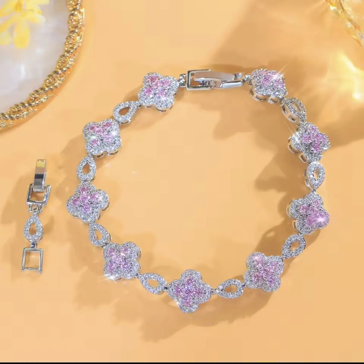 Pink Floral Bracelet