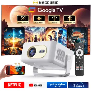 [Google TV stick Bundled] Magcubic HY300GT Projector with Officially Certificated Google TV Auto Focus 400ANSI Google Voice Assistant Built-in 5W Speaker WiFi5 BT5.0 Allwinner H137 Google Cast 0.8:1 Short Throw Ratio Portable Smart Home Cinema