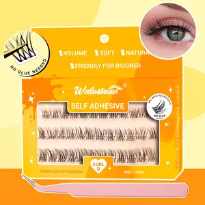 Self Adhesive Eyelashes with Tweezers, 1 Set Natural Look Eyelash Extensions, Self Grafting Curl Eyelashes, Diy Eyelash Extensions, Diy Personal Lashes, Glueless Lashes Clusters, Eye Makeup Product for Women & Girls, Cosmetic