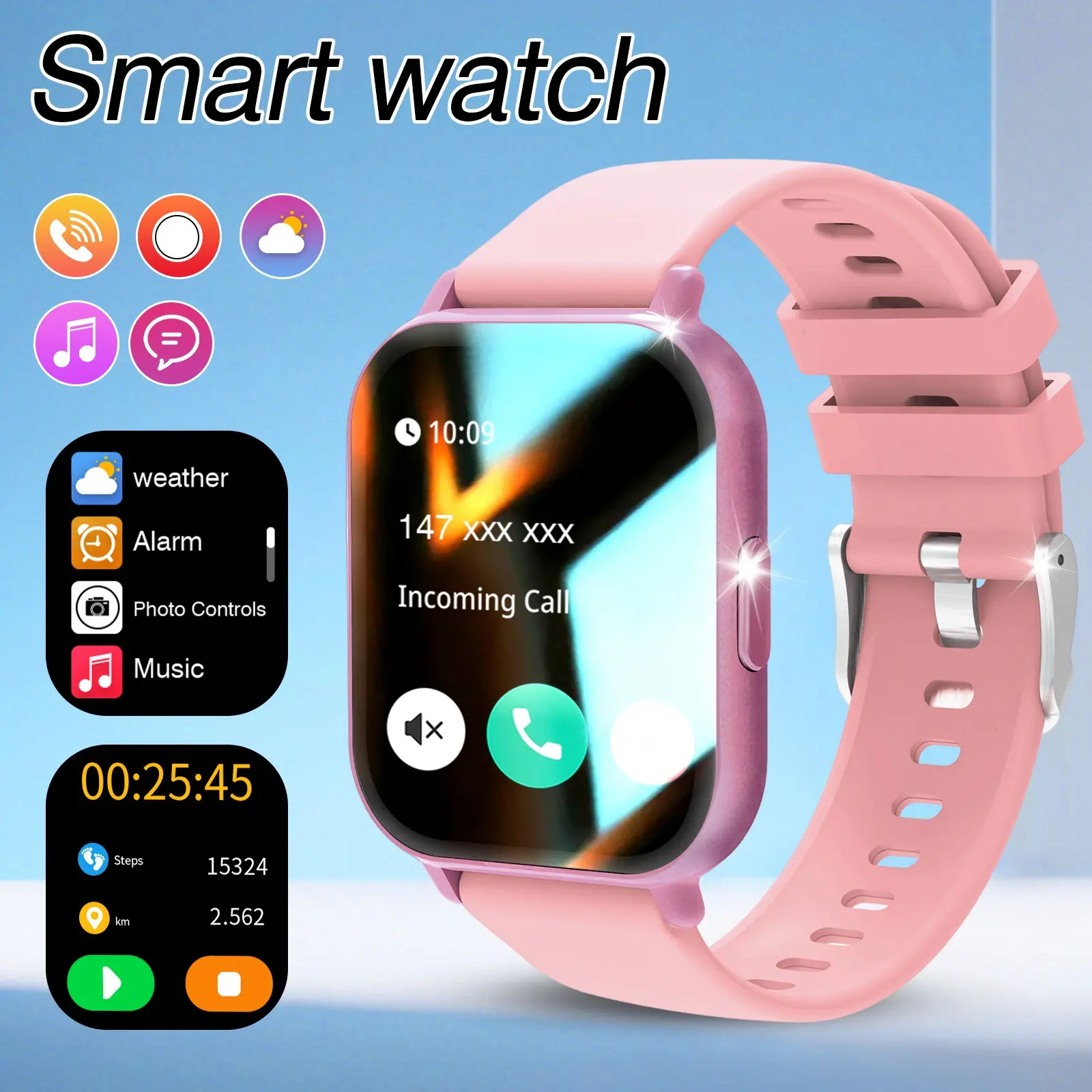 Smartwatch, Smartwatch For Fitness, wireless calling/dialing, multiple sports modes, call reminder and rejection, SMS reminder, compatible with iPhone/Android, Fitness Smart Watch, Health Smartwatch, Smartwatch with Calls