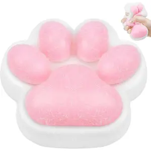 Taba Squishy Cat Paw, 5in Handmade Cat Paw Squeeze Toys, Jelly Cat Stress Relief Sensory Toy, Sticky Ball Toys for Adults Kids Party Favors Gift for Relaxation and Fun