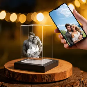 Personalized 3D Crystal Photo Engraved with K9 Crystal & Subsurface Laser Technology Custom Photo Gift for Mother's Day Father's Day Christmas Landscape Large Size Made in Texas Perfect Present for Everyone Decor Signs