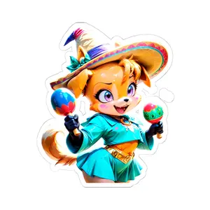Fiesta Chihuahua Cinco de Mayo Kiss-Cut Stickers, Cute Fox Design, Laptop Decor, Gift for Animal Lovers, Party Favors, Fun Wall Decor decorative sticker vinyl sticker