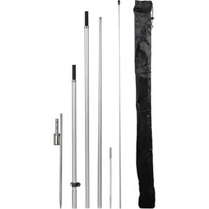 13 Feet Tall Feather Swooper Flag Pole Kit with Rotating Ground Spike - Banner Flag Pole for 12ft Arc Shaped Outdoor Advertising Flags