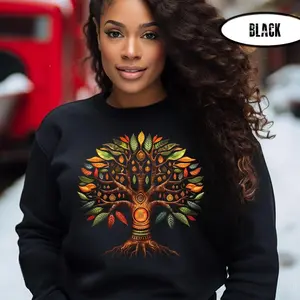 Kwanzaa Tree of Life African American Holiday Family Matching Kwanzaa Blessing Kinara sweatshirt African Roots Kwanzaa Sweatshirts
