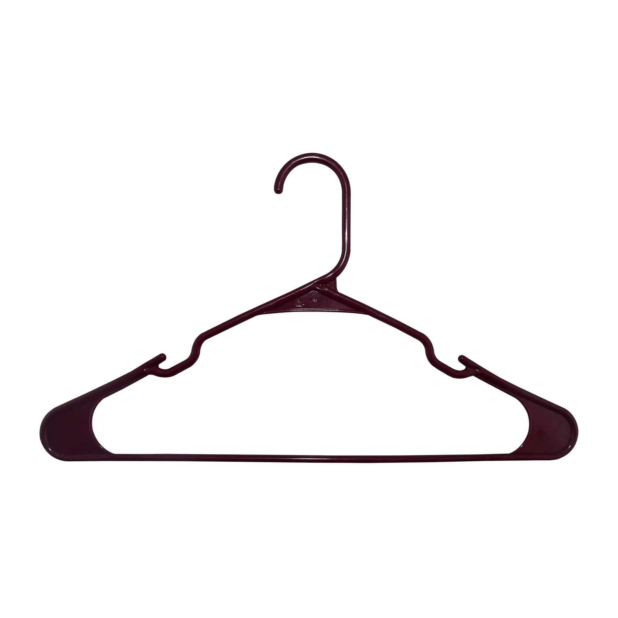 Plastic Notched Adult Hangers for Any Clothing Type, Maroon Supreme 50 Count