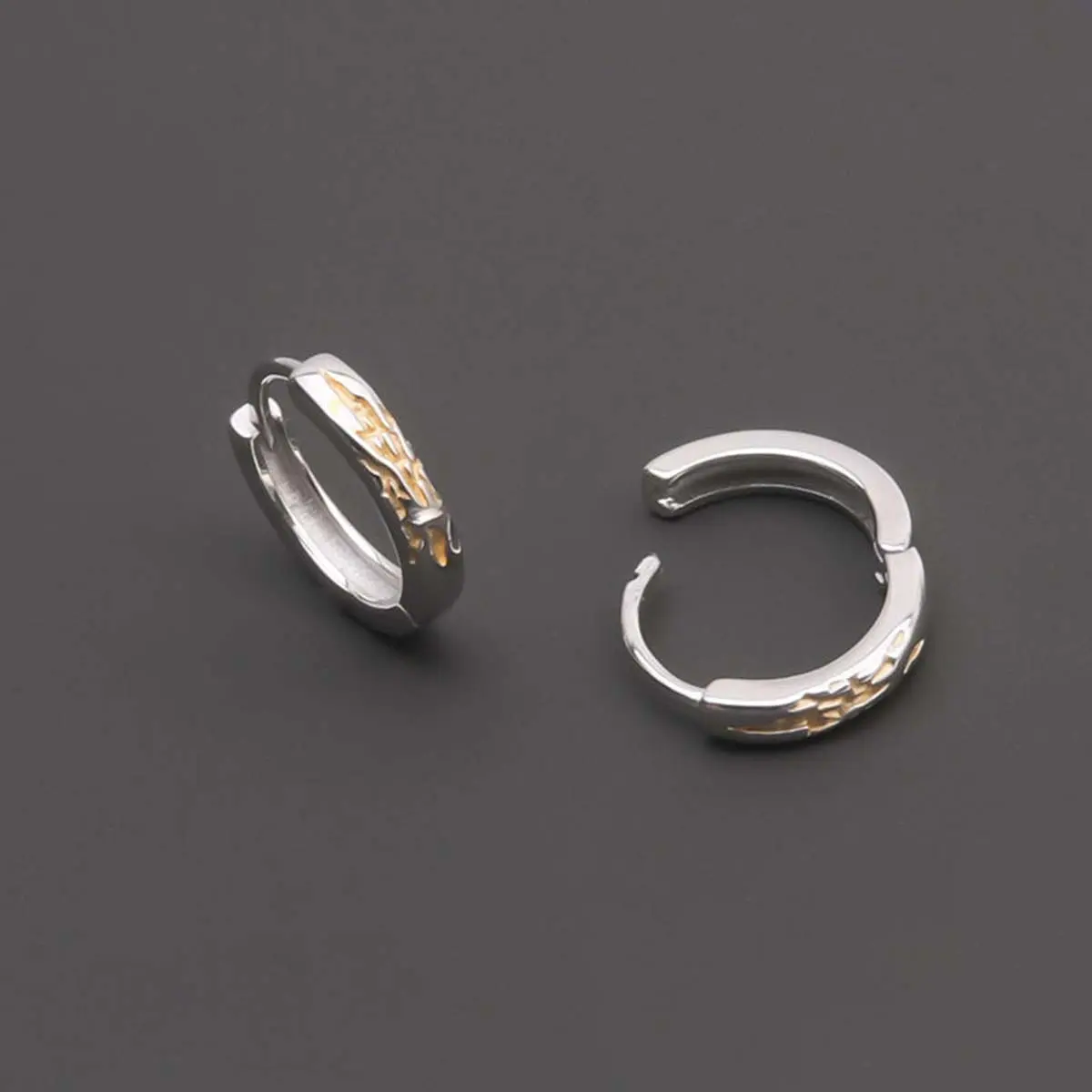 Men's Concave-Convex Texture Earrings, Simple Niche Design, Trendy Personality, Artificial Gemstone Trendy Jewelry Accessories, Men's Earrings