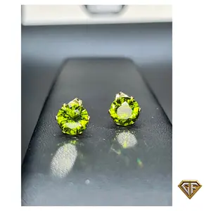 Green Peridot Stud Earrings August Peridot Birthstone Round Gemstone 5mm or 8mm Christmas Gift for Her Elegant Timeless Design perfect August birthday gift