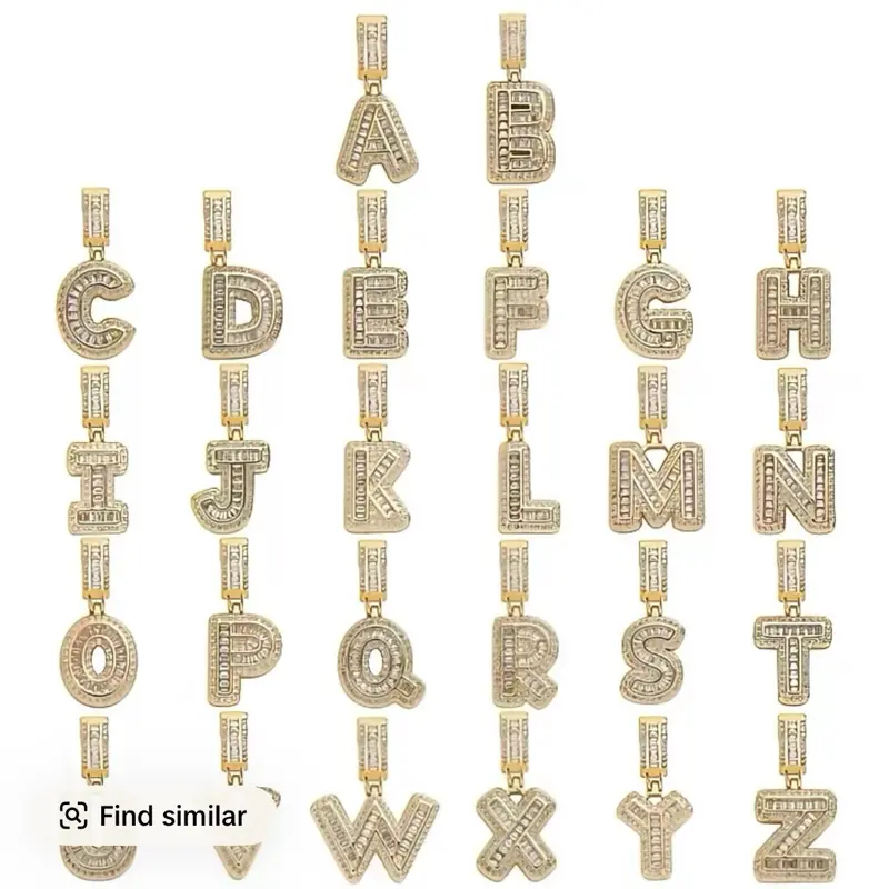 Initial Letter pendants/Charms, beautiful design gold-plated