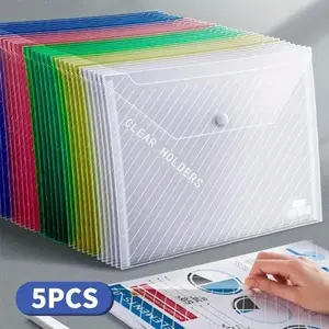 Colorful Transparent A4 Folder, PP Plastic Student Planner Bag, Convenient Learning Supplies Organizer, File Organizer Solution