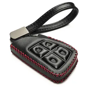 VITODECO 4-Button Leather Smart Key Fob Case Compatible with Chevrolet Suburban 2025, Chevrolet Tahoe 2025, Chevrolet Silverado 2025