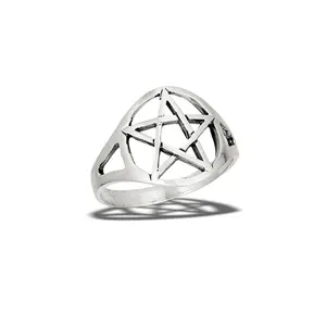 Pentagram Ring - 925 Sterling Silver
