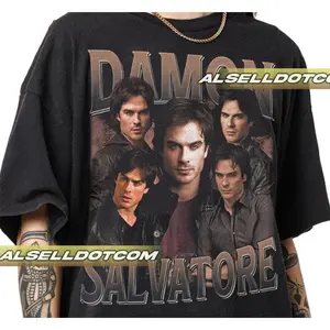 Damon Salvatore Vintage Shirt, vampire diares merch, team damon shirt, gift for fan