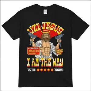 DCC Uzi Jesus I Am the Way Character Stats RPG Books T-Shirt, unisex Tshirt
