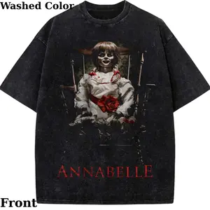 Annabelle Shirt Halloween Horror Vintage T-Shirt Crewneck Shortsleeve Gift Menswear Womenswear Streetwear Top Fitted Tshirt