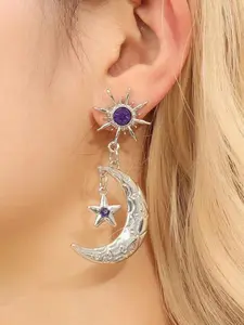 Fashion Star & Moon Design Drop Earrings, Stainless Steel Earrings, Fashion Jewelry for Party, Daily Clothing Decor, Trendy All-match & Exquisite Jewelry for Birthday Gift, Trendy Jewellery Accessories