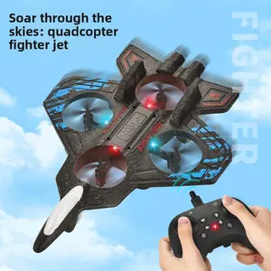 Cross-border remote control airplane, stunt foam fighter jet, stable hover, crash-resistant, children's four-axis drone toy wholesale