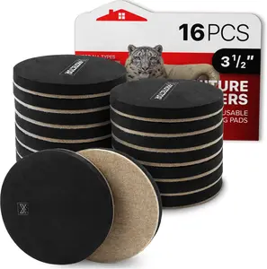 Felt Furniture Sliders Hardwood Floors  - 16 count 3 1/2" Furniture Sliders - Heavy Duty Felt Sliders Hard Surfaces - Move Your Furniture Easily & Safely!