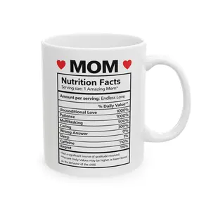 Mom Nutrition Facts Mug | Funny Nutrition Label Coffee Cup