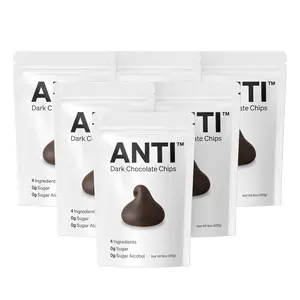 ANTI Premium Dark Chocolate Mini Chips - 55% Colombian Cacao, 4 Ingredients, 0g Sugar, 0g Sugar Alcohol, Keto-Friendly, Vegan, Gluten-Free, (54oz, 6 Pack)