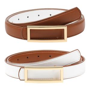 AWAYTR Women Reversible Leather Belt Two-in-One Ladies Fashion Skinny Belts for Jeans Dress with Golden Buckle TikTokShopBlackFriday summerwins