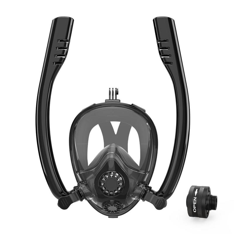 Mini scuba tank with Sub mask, 0.5L Diving Tank with Full face Mask Underwater Breath System Lung Tank DOT Certified Pony Bottle for Snorkeling,Suitable for various scenarios such as beach snorkeling and pool parties.