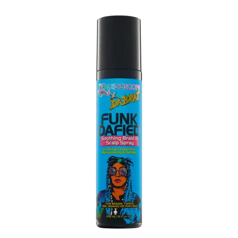 Da Brat Funk Dafied Soothing Braid & Scalp Relief Spray - 8oz Daily Non-Greasy Nourishing Haircare, Peppermint Oil & Ginger, Kaleidoscope Line for Braids, Wigs, Ponytails
