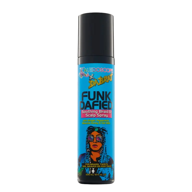 Da Brat Funk Dafied Soothing Braid & Scalp Relief Spray - 8oz Daily Non-Greasy Nourishing Haircare, Peppermint Oil & Ginger, Kaleidoscope Line for Braids, Wigs, Ponytails