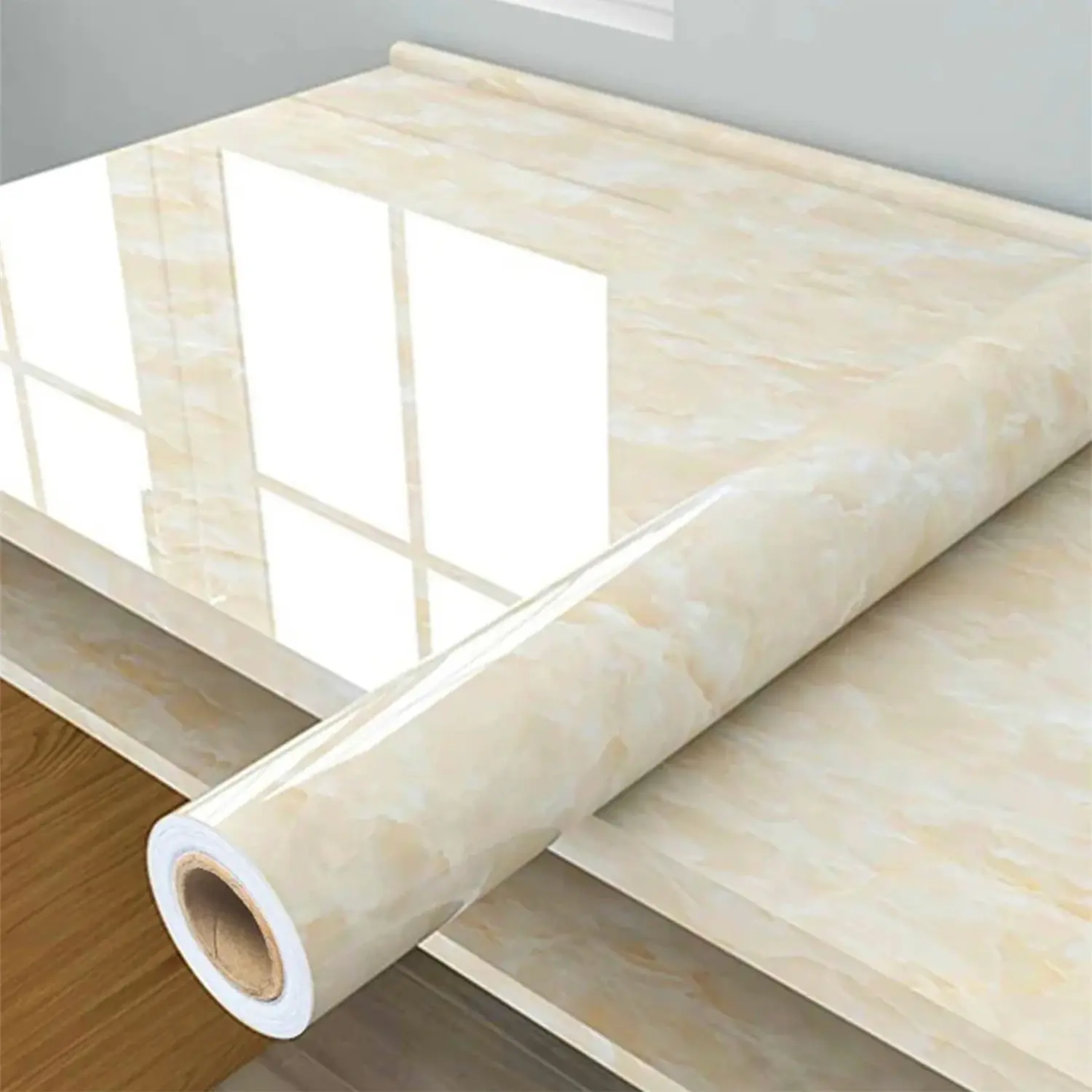 Marble Self-Adhesive Wallpaper, Peel and stick wallpaper, Waterproof Vinyl Wall Sticker for Bathroom & Kitchen Decoration, Easy Install Home Decor Film, Marble Backsplash Wallpaper, Marble Pattern Wallpaper
