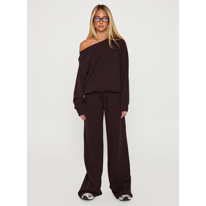 Wellness Off The Shoulder Jumper Brown